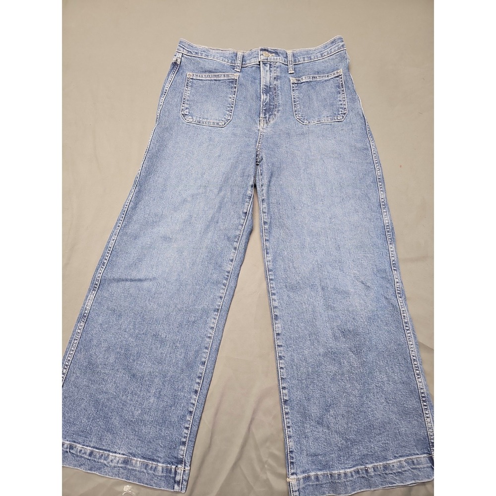 GAP Women's Jeans‎ Size :12/31x27" Blue High Rise Wide Leg Crop